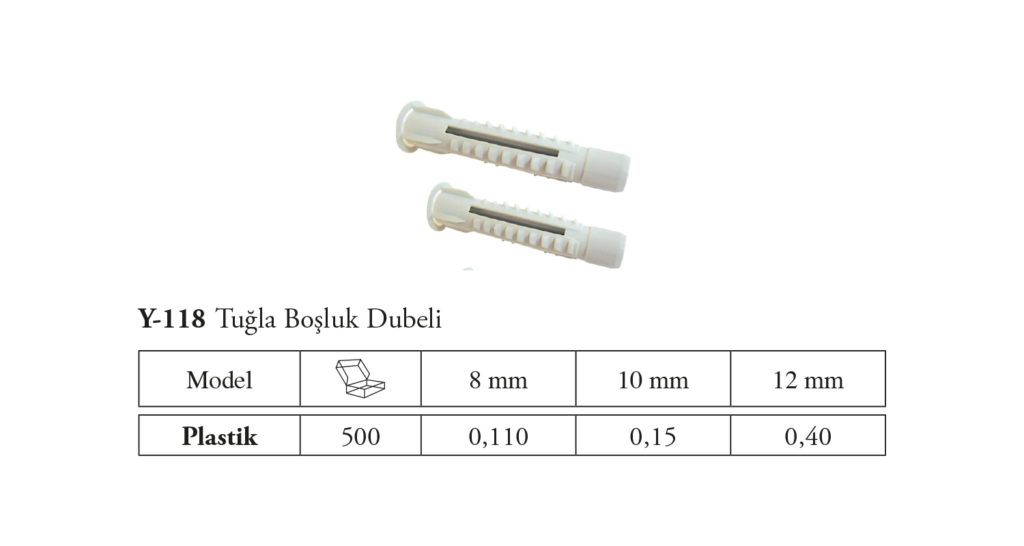 TUĞLA BOŞLUK DÜBELİ Yılmaz Aksesuar TUĞLA BOŞLUK DÜBELİ Yılmaz Aksesuar