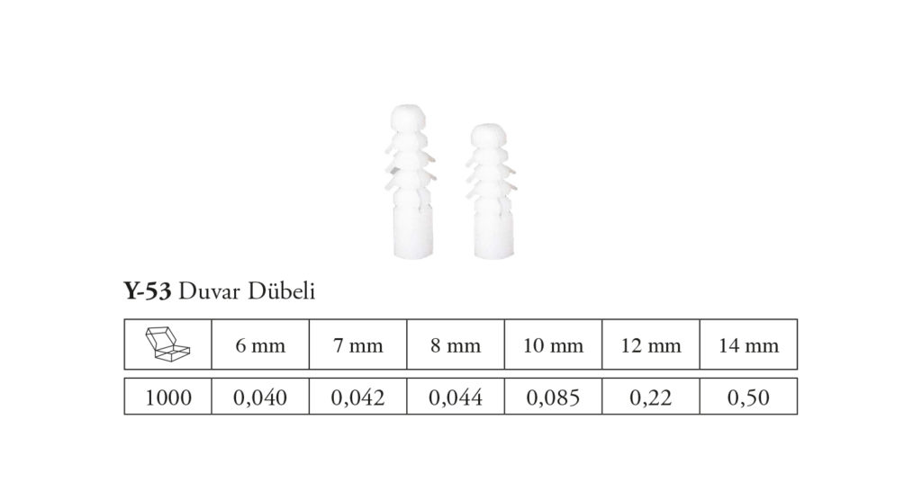 DUVAR DÜBELİ Yılmaz Aksesuar DUVAR DÜBELİ Yılmaz Aksesuar